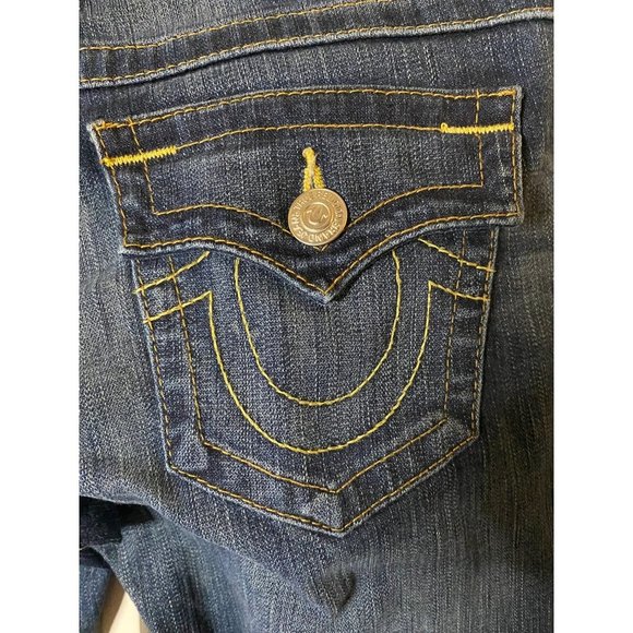 True‎ Religion Slim Straight with Flap Pockets Jeans in Island Song SZ 28 - Picture 6 of 14